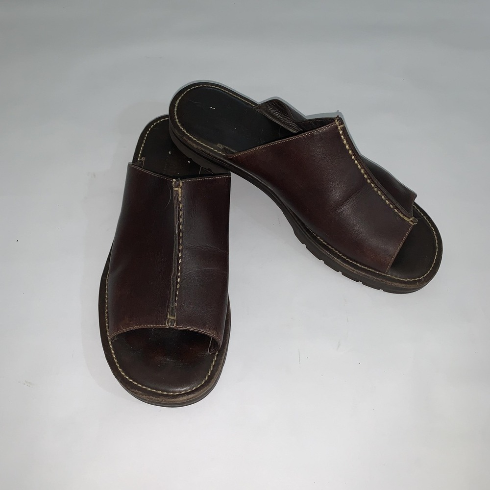 Cole Haan Sandals Womens Size 9.5 Brown Leather Slide Slip Resistant Comfort